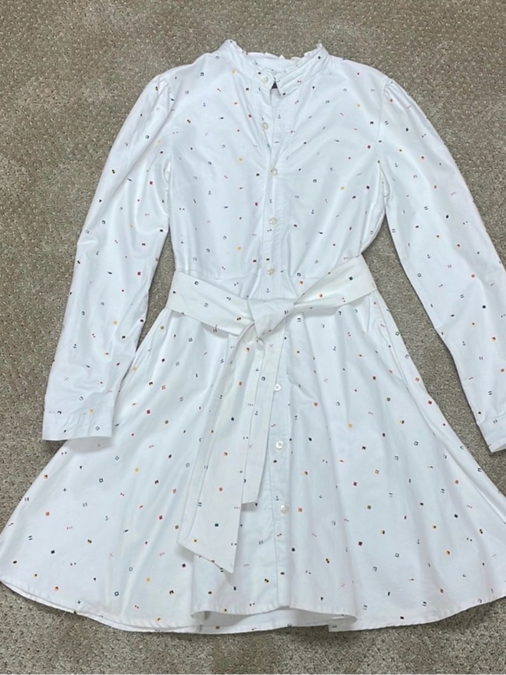 Kiel James Patrick White Mini Dress with Multicolor Dot Print